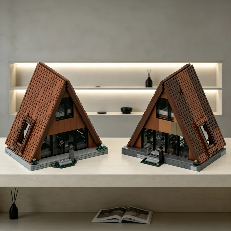 1574pcs MOC A Frame Cabins Ideas CUUSOO Model Building Blocks Creative DIY Gift Display Decor Assemble Premium Adult Kids Desk