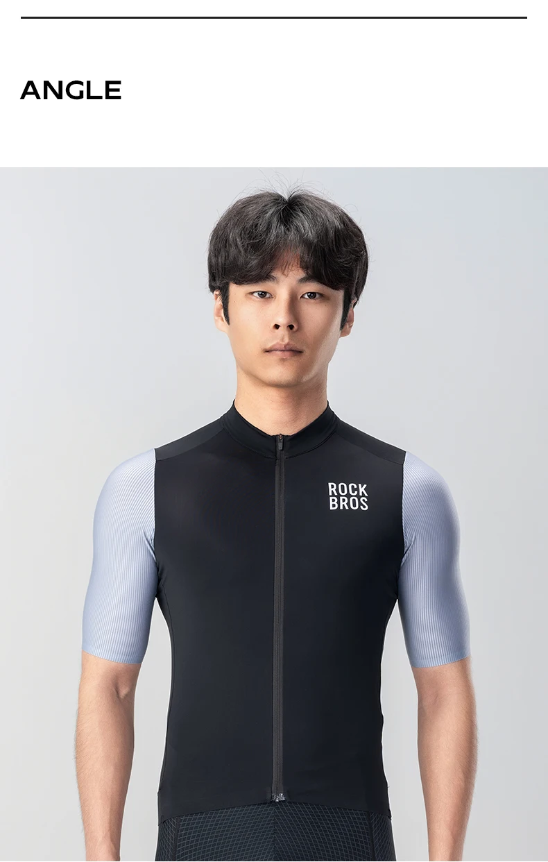Rockbros Herren Radsport hemd Sommer MTB Rennrad Trikot 2024 Mode Farbe blockiert Mann Reiten Maillot 3D Cut Fahrrad Trikot – Detail 7
