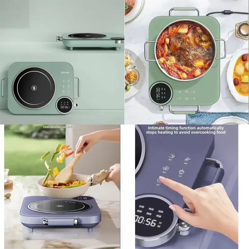 Smart home induction cooker high power small electric cooker energy saving function ceramic plastic hot pot battery