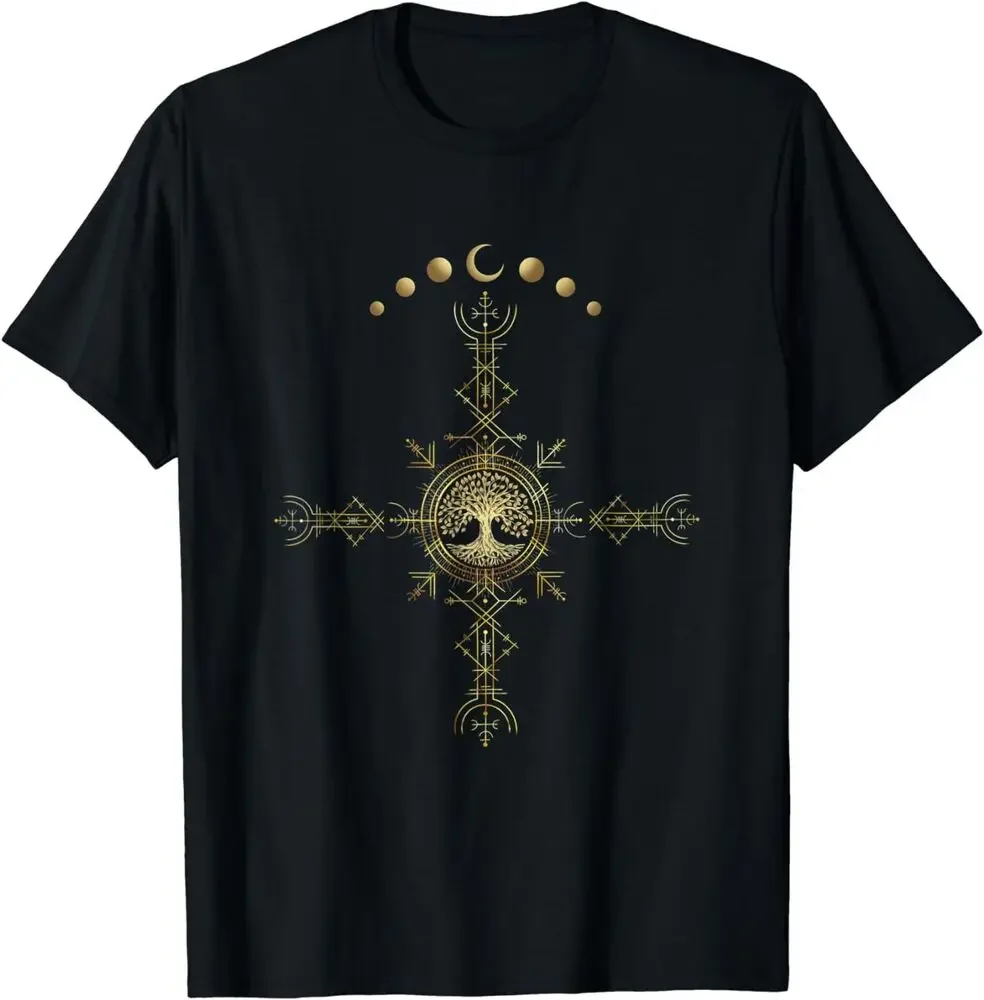 Tree of the Mystal Life, Moon Phases Design T-Shirt Y2K tops Unisex Summer Short Sve