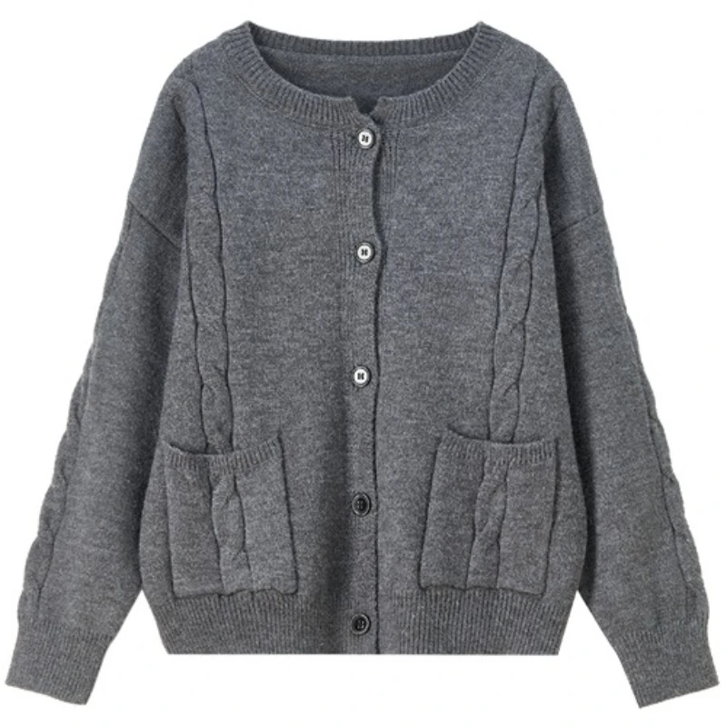 SENTUBILA سترات محبوكة غير رسمية للنساء سترات متينة بأكمام طويلة دافئة وناعمة بكتف منسدل ملابس نسائية W53HE3405 #6