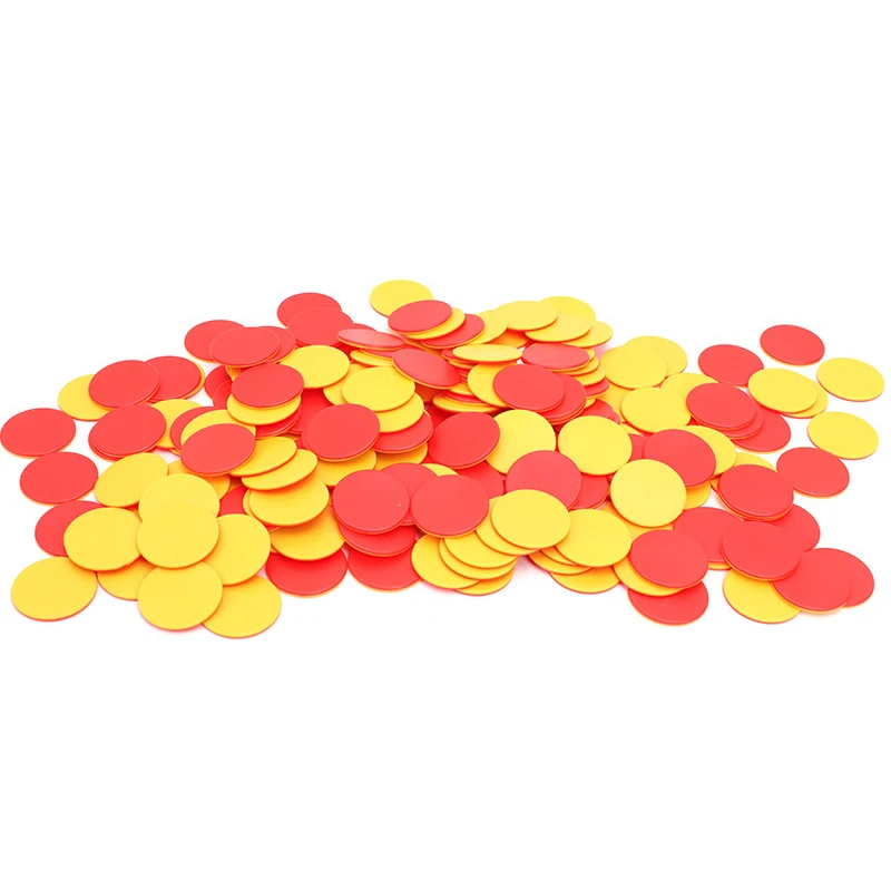 200PCS Math Manipulatvies Twee Kleur Tellen Chips 25MM Kinderen Leren Games Montessori Educatief Speelgoed Klaslokaal Levert