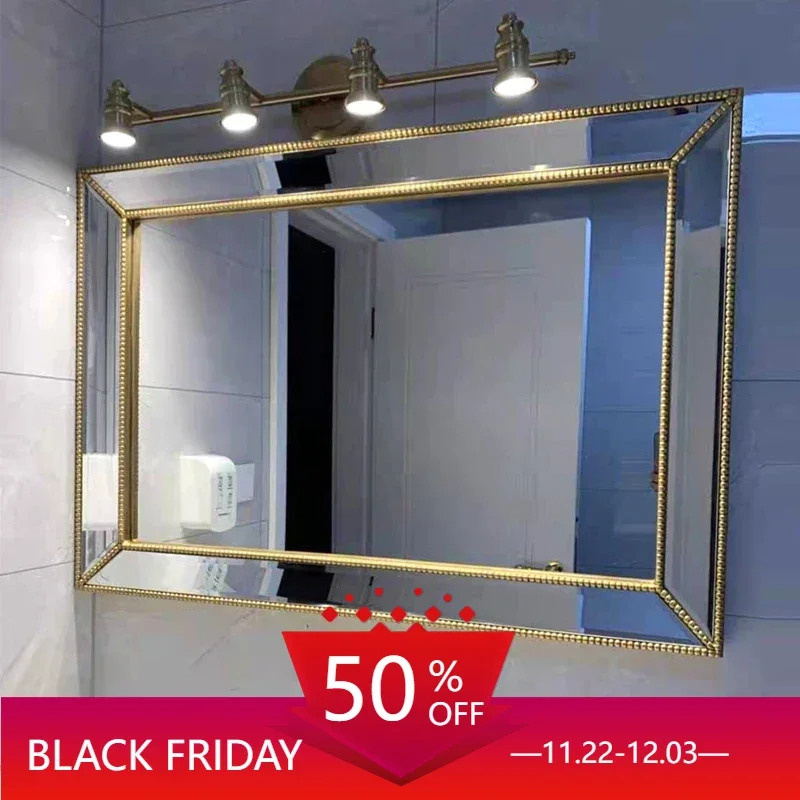 Luxury Bathroom Decorative Mirrors Makeup Handicraft Shower Hanging Mirrors Large Vintage Huis Decoratie Home Decorations CM50ZS