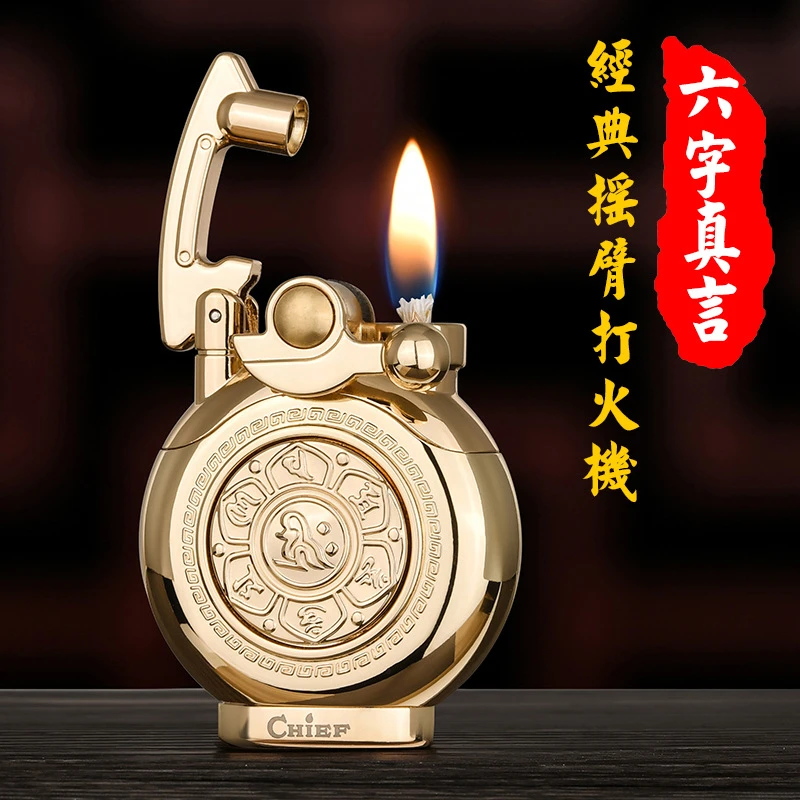 Six-Syllable Mantra Rocker Lighter Classic Creative Stylish Novelty Igniter