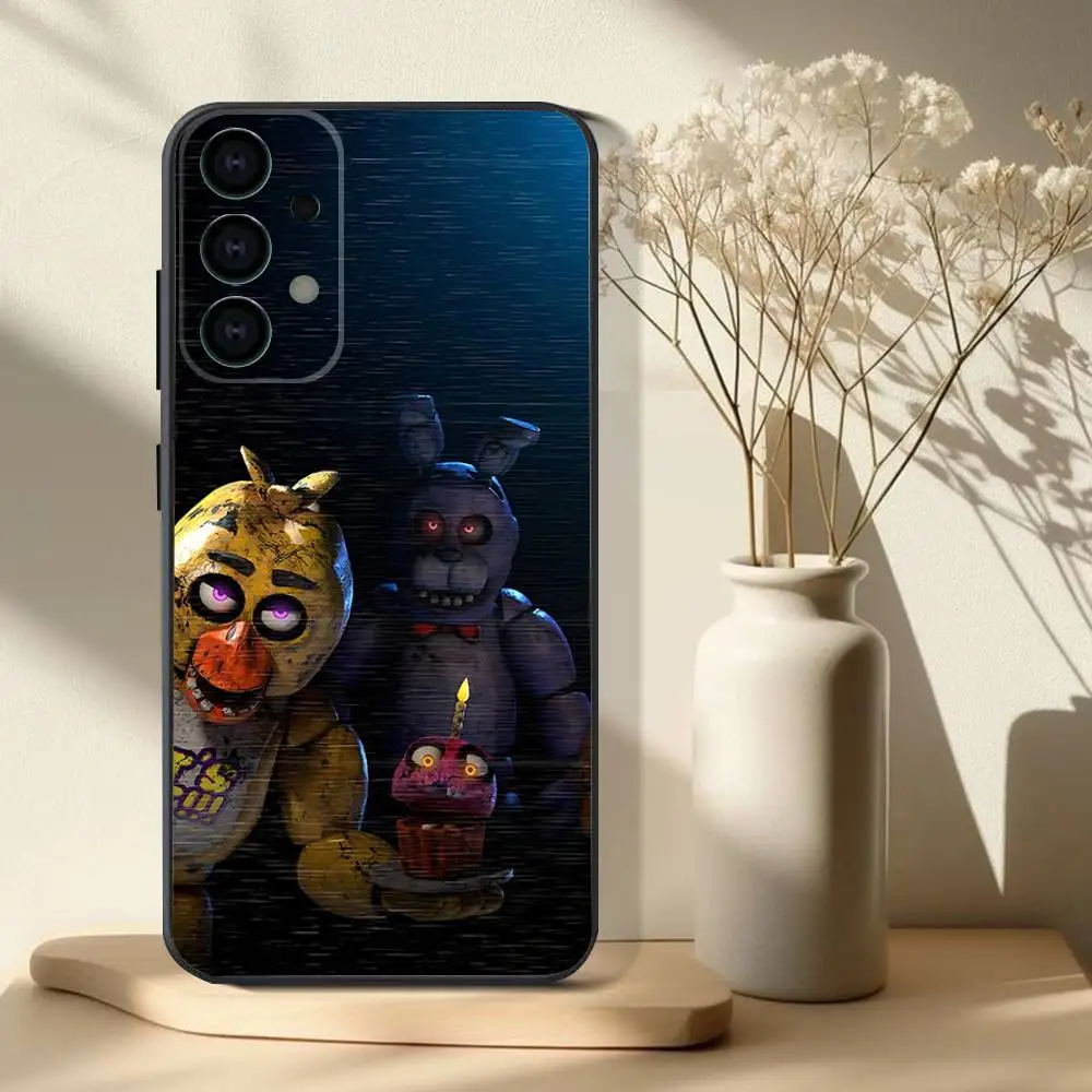 Capa de telefone Five-Nights-At-Freddys F-Fnaf para Samsung S 25,24,23,22,30,21,10,9,Ultra,Plus,Lite,FE,4,5G Capa macia preta