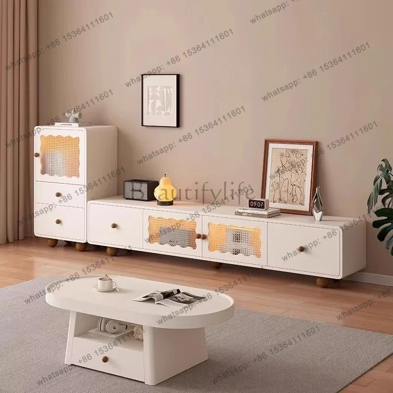 YJ Display Living Room Tv Stands Cabinets White Modern Monitor Nordic Tv Table Designer Storage Muebles Para Tv Home Furniture