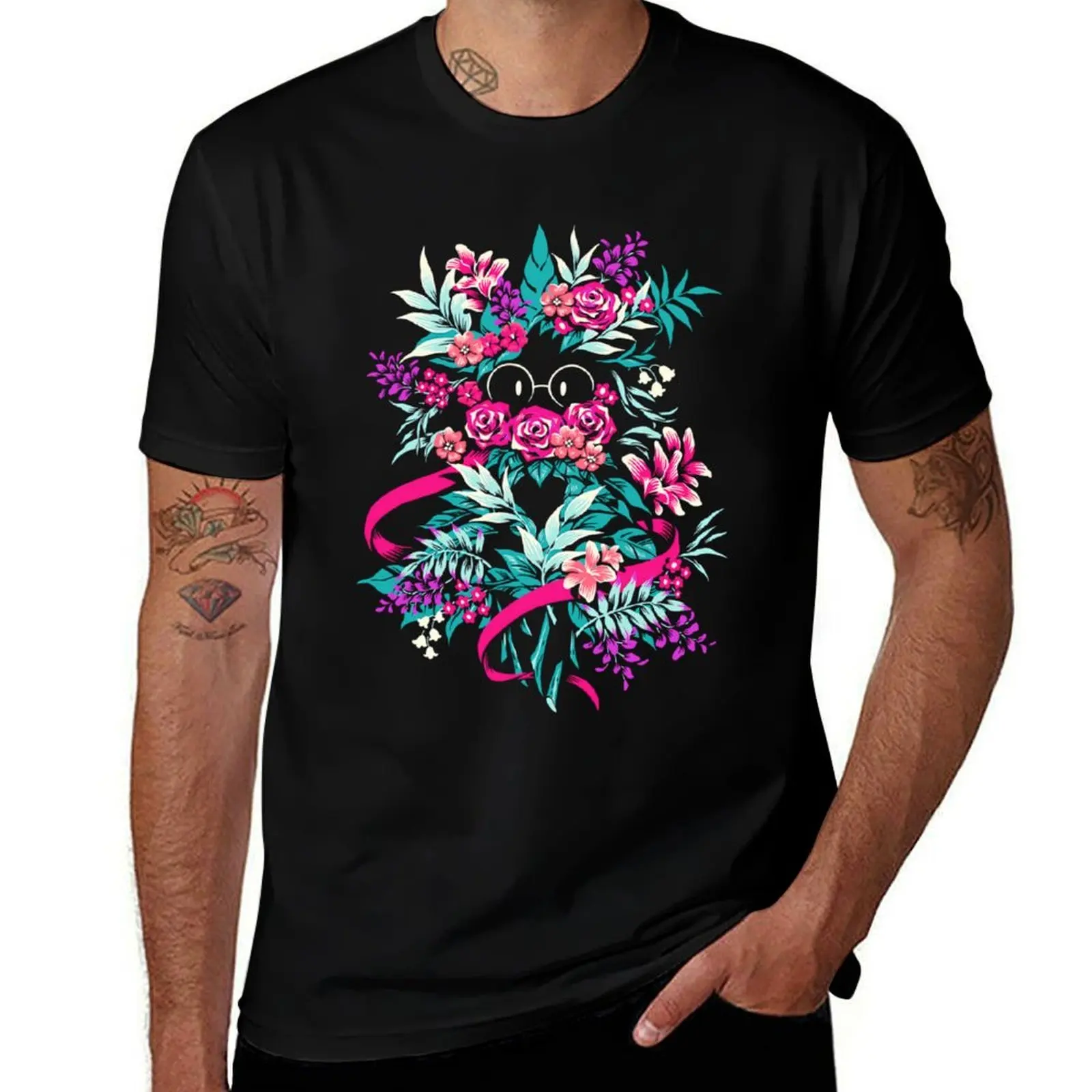 Футболка Deltarune Spamton Merch Ralsei с цветочным принтом, повседневная универсальная футболка для мужчин