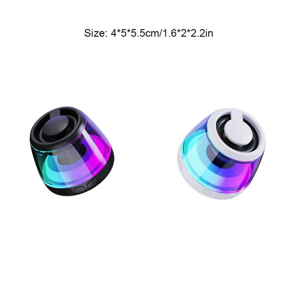 Leitor de MP3 com base de sucção magnética alto-falante 5W e alto-falante de bolso com luz ambiente RGB Mini alto-falante