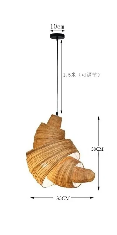 Japanse stijl trap hanglamp creatieve en gepersonaliseerde kunst croissant bakkerij stof hanglamp
