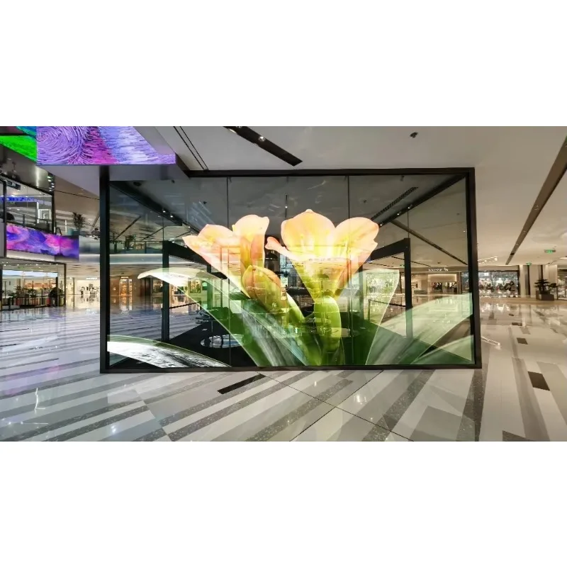 P3.91 Transparent LED Display Glass Wall Video Screen High-Clarity Advertising LED Film Shopping Mall Store Market