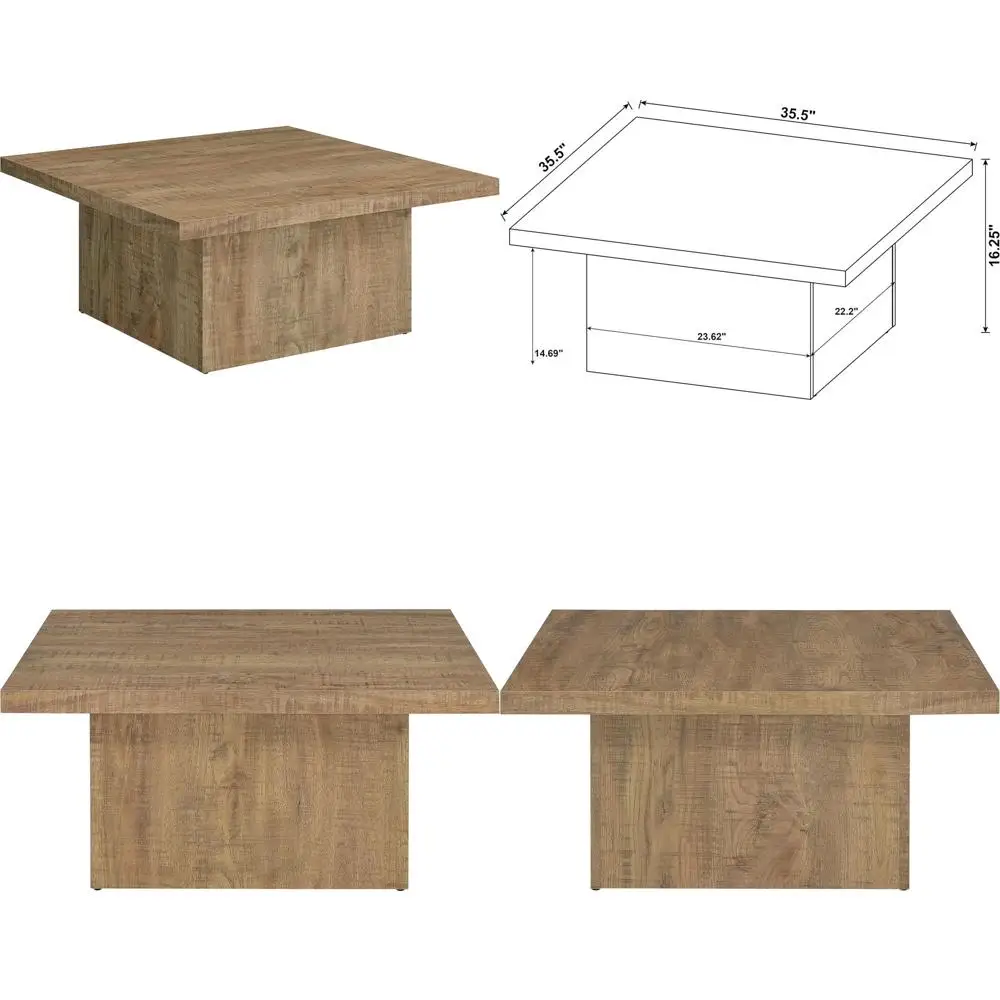 

Экологичный квадратный журнальный столик Zetta из деревянного ламината с отделкой в деревенском стиле манго и коричневой отделкой для гостиной 708068