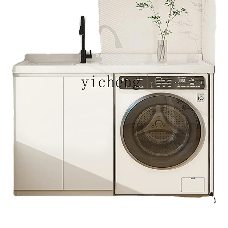 

Washing Machine Cabinet Assemblage Zone Washboard Integrated Drum Laundry Tub Slot Table Wash Wardrobe