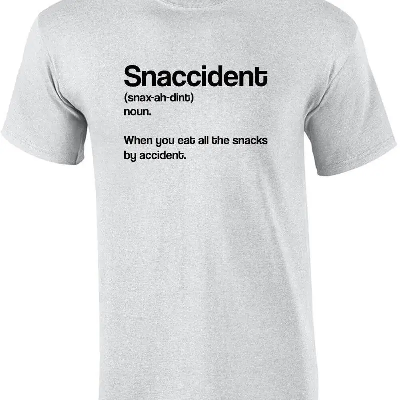 Snaccidente noun Cuando come todos los snacks por accidente fat guy funn... Camiseta
