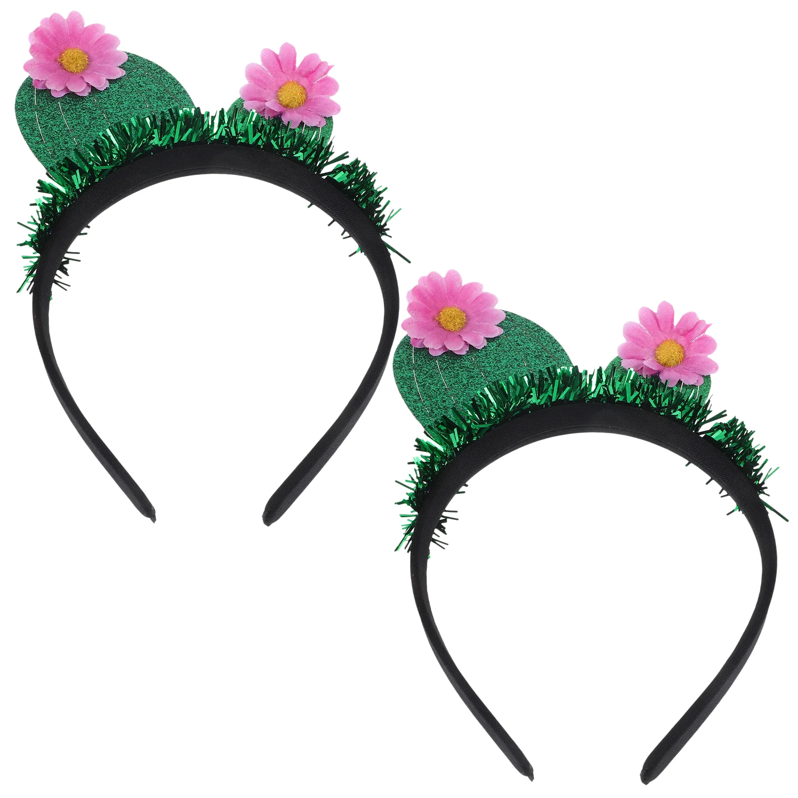 

2 Pcs Cactus Headband Party Hairhoop Headdress Fiber Bookmarks Accessory Greeter Lovely Headgear Styled Baby Coasters