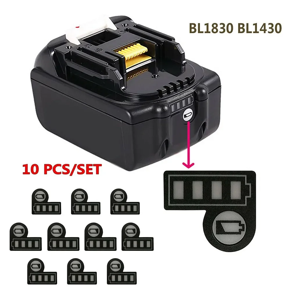 Battery Level Indicator Label 10 PCS Battery Capacity Light Sticker Button Decal For Makita BL1830 BL1430 18V Lithium Battery