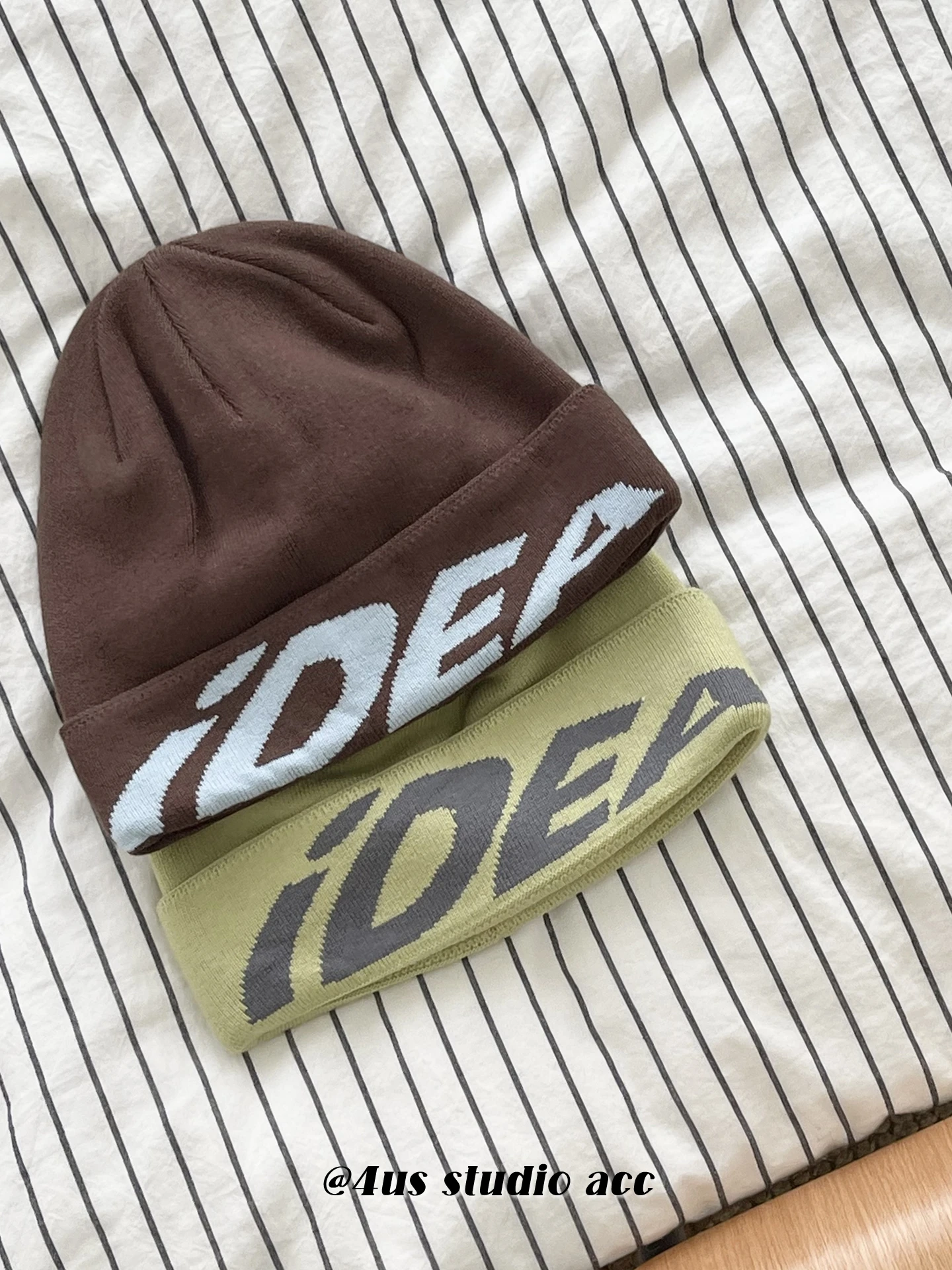 

Letter Jacquard Knitted Beanie Unisex Hip Hop Street Style Warm Ear Protection Pullover Cold Hat Trendy