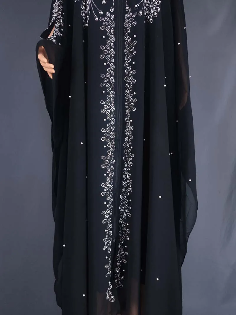 2 Piece Set Abayas For Women Dubai Luxury Chiffon Boubou Muslim Fashion Dress Caftan Marocain Wedding Party Occasions Djellaba