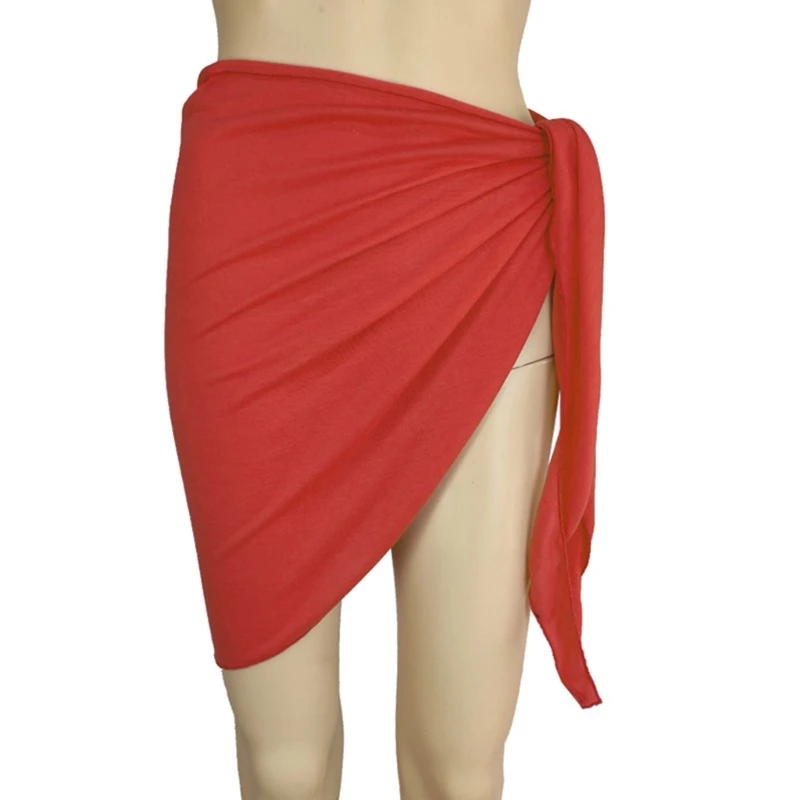 Beach-Sarong-Pareo for Womens  Semi-Sheer Swimsuit Cover-Ups Side Tie Short Wrap Skirt for Swimwear Bathing Suit