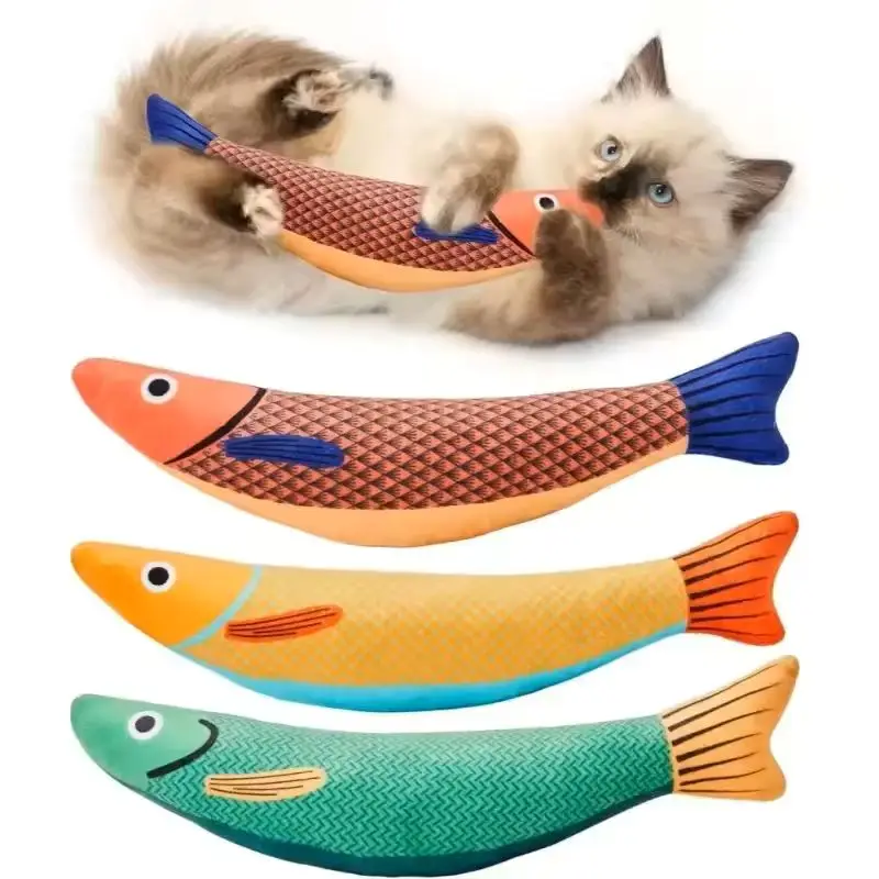 

Things for Cats Seafood Tools Accessories Anti-biting Toy Teeth Pet Catnip Cat toy simulation burlap fish cat teeth grinding