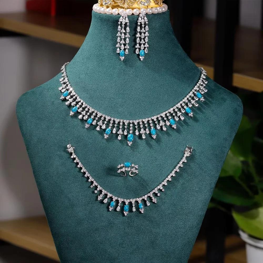 

JEWEL Luxury Jewelry Big Wedding Rings Full Micro Pave Cubic Zirconia Dubai Bridal Popular Jewellery For Engagement Party