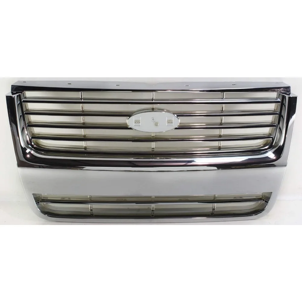

Grille Assembly Compatible with 2006-2008 Ford Explorer Chrome Shell and Insert With emblem provision