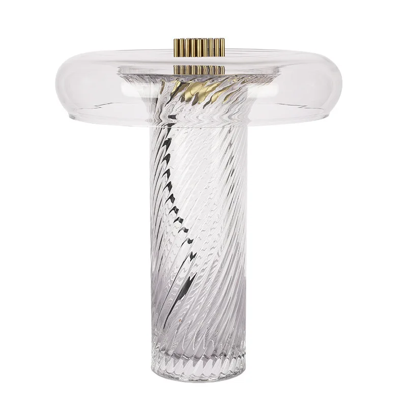 

Simple light luxury table lamp exhibition hall model house villa pattern glass transparent creative bedroom table lamp