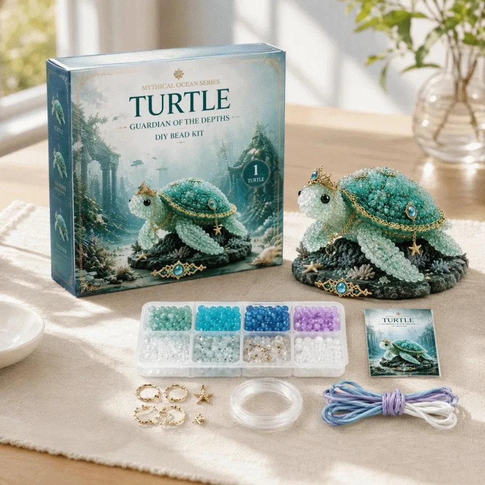 Handmade DIY Marine Organism Beaded Embroidery Kit Tiny Colorful Mythical Ocean DIY Bead Kit Educational Mini
