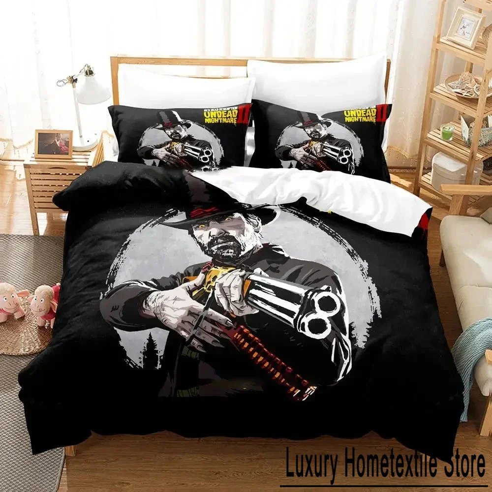 Undead Nightmare Red Dead Redemption Bedding Set Duvet Cover Bed Set Quilt Cover Pillowcase Comforter king Queen Size Boys Adult