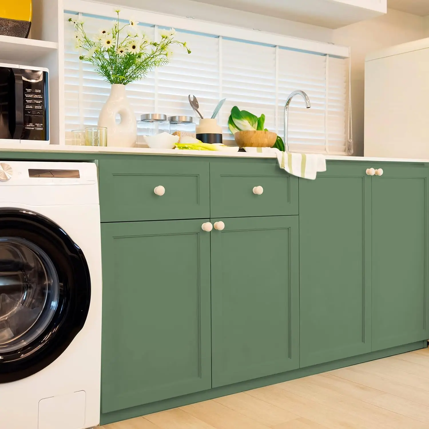 Matte Solid Color Wallpaper Self-Adhesive Vinyl Wallpaper Waterproof Wall Stickers Decorative Film Contact Paper Kitchen Home De