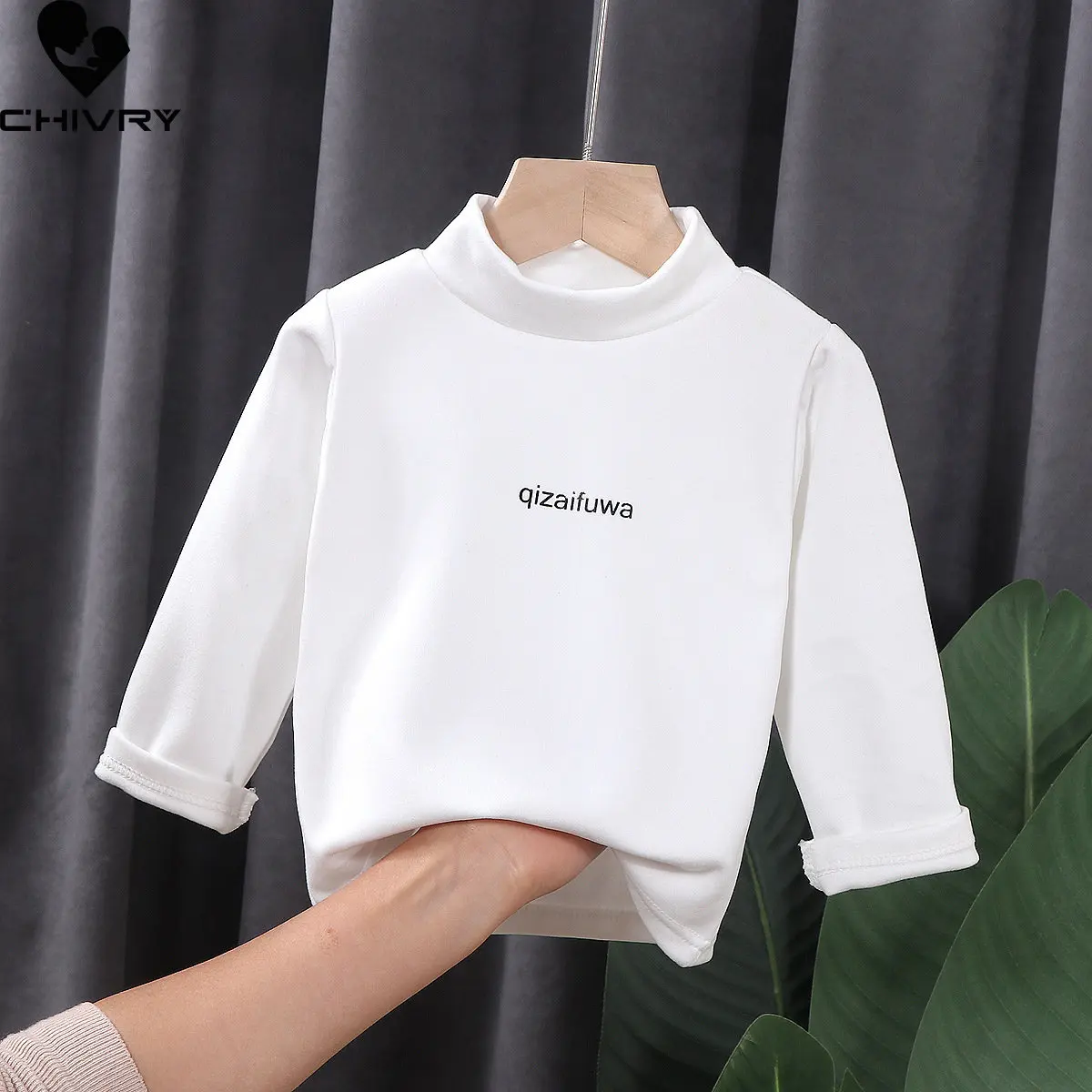 Kids T-Shirts New 2023 Spring Autumn Boys Girls Kids Letter Bottoming Shirt Tops Children Turtleneck Long Sleeve Casual T-shirts