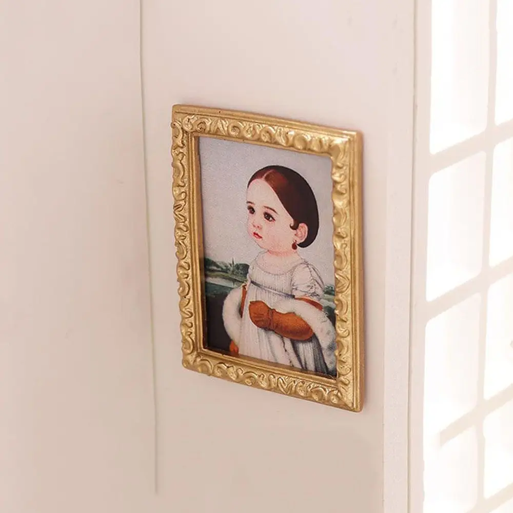 

Подарки, модель сцены, ретро-рамка, миниатюрные фотографии, кукольный домик, картина маслом, аксессуары для кукол, настенная роспись