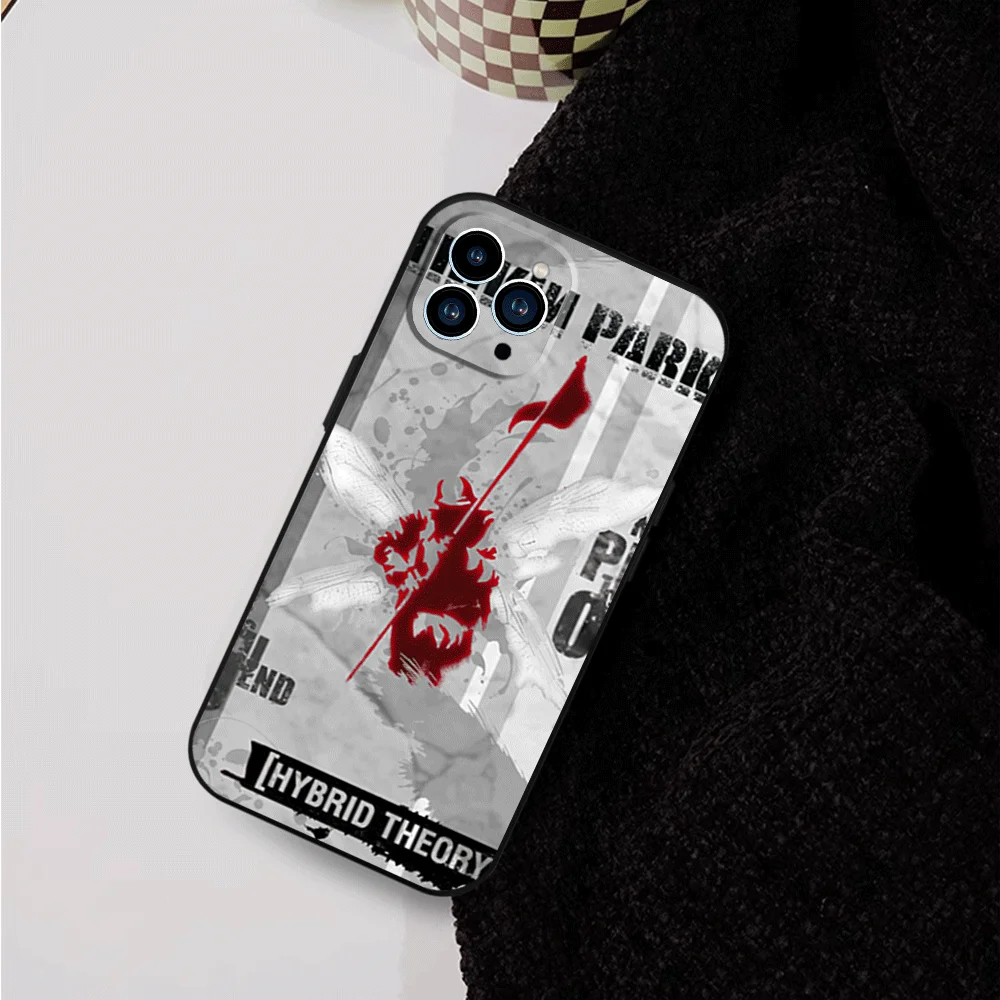 Band L-Linkin P-Park Phone Case for iPhone 12 11 13 14 15 16 Max Pro Plus Black Soft Silicone Cover