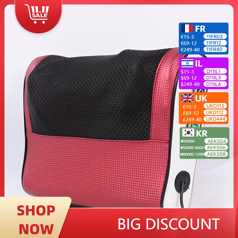

Electric Shiatsu Massage Pillow: Neck Shoulder Back & Leg Kneading, Deep Muscle Relaxation, Gift for Parents Men Women