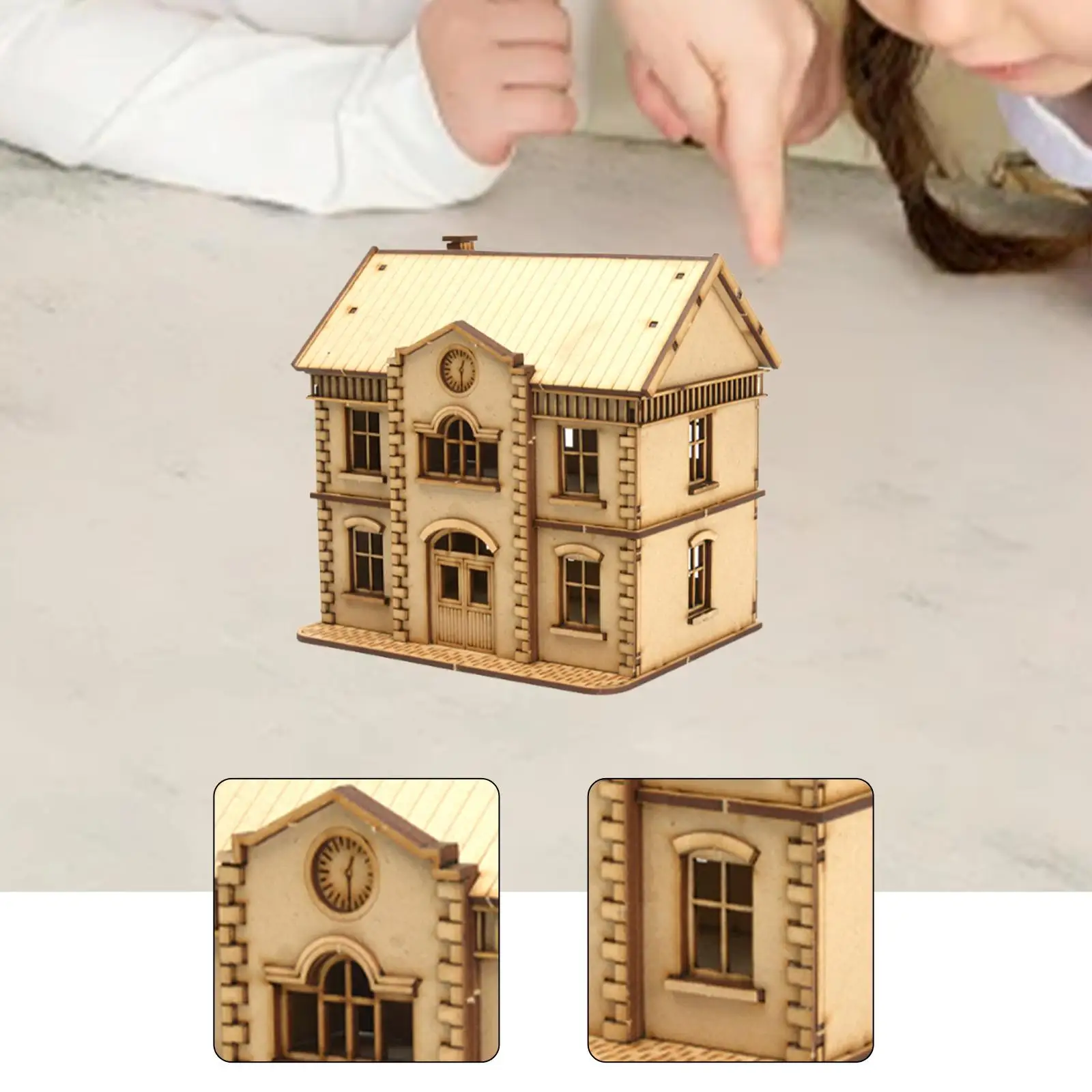 1:72 نموذج بناء DIY الحرف منزل اللوحة الخشب العمارة المشهد نموذج تفكيك للهندسة المعمارية تخطيط #4