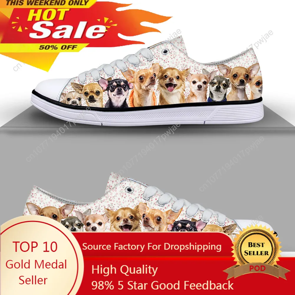 

Women Animal Shoes Sneakers For Women Cartoon Chihuahua Print Shoes Girls Canvas Sneakers Women's Sport Shoes