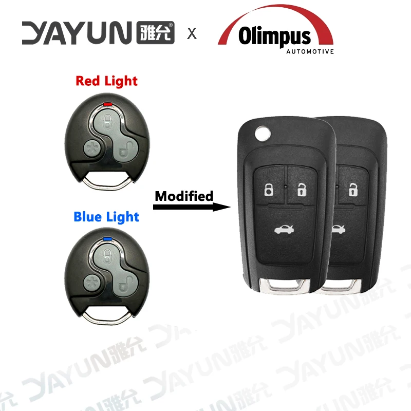 Imagem -04 - Yayun Olimpus Original ou Modificado Completo Alarme Chave de Controle com Vermelho ou Azul Led para Mitsubishi Pajero Tr4 vw Gol Viagem Raposa