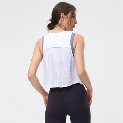 Migliori camicie da Yoga da donna gilet Fitness Crop top plissettati sgualciti sportivi traspiranti t-shirt da Tennis palestra allenamento abbigliamento sportivo