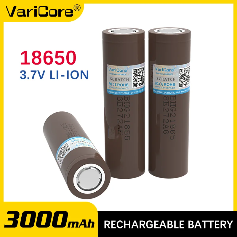 VariCore 100 % neuer Original-Akku HG2 18650, 3000 mAh, 18650HG2, 3,6 V Entladung, 20 A, speziell für Elektrowerkzeuge, Power-Batterien