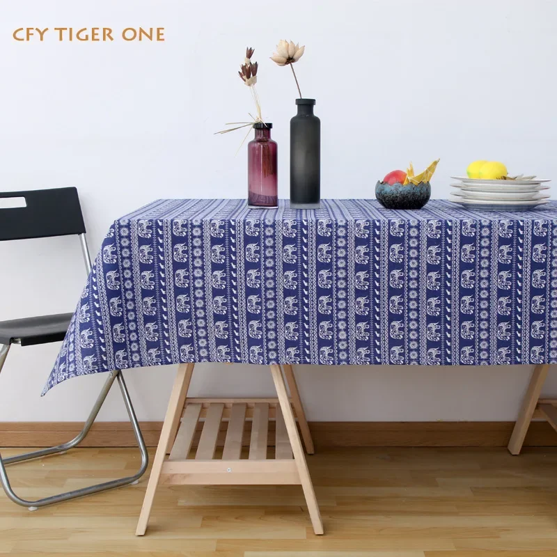 

Cartoon Animal Elephant Tablecloth Antifouling Rectangular Tablecloth Washable and Oil Resistant Coffee Table Mat Table Cover