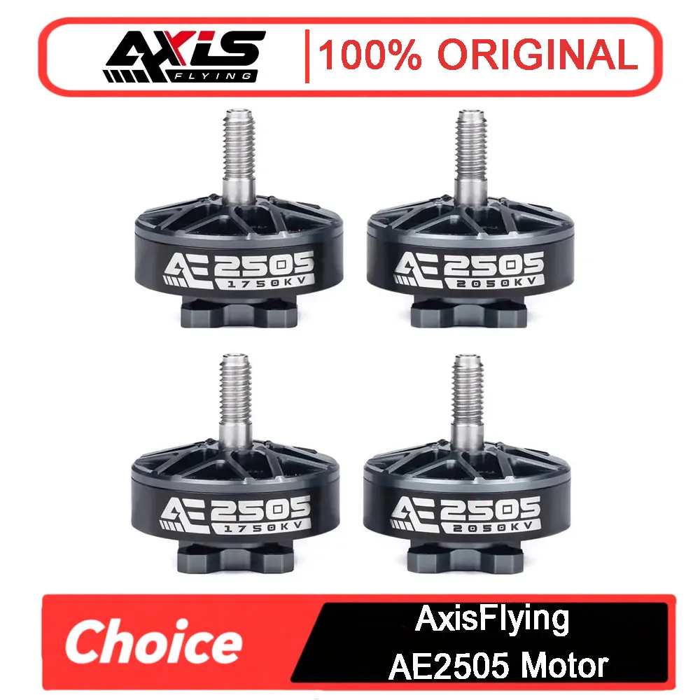 

Бесщеточный двигатель AxisFlying AE2505 6S, вал 1750KV/2050KV 5 мм для 5-6-дюймовых RC FPV дронов для фристайла