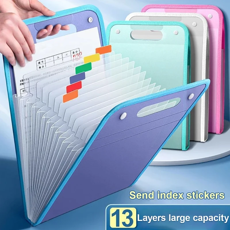 Portable Folder Multi-layer Large Capacity Accordion Bag Test Paper Storage Bag Student Stationery School Office Supplies