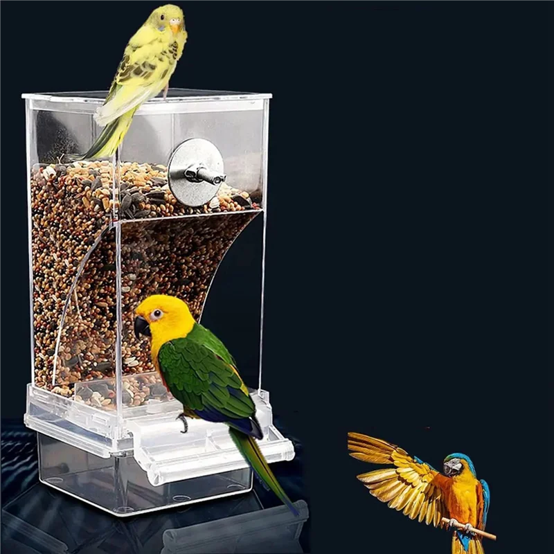

AT21-6 PCS Bird Feeders Bird Feeding Cage Transparent Parakeet Seed Container Food Feeder