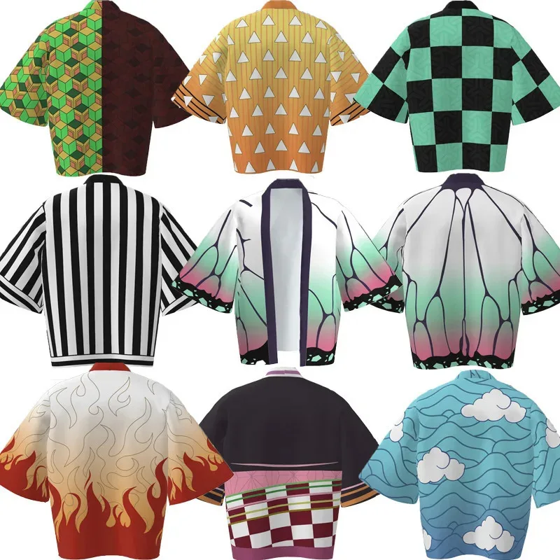 

Halloween/Christmas Ghost Blade Anime Feather Knitted Kimono Coat Kitchen Charcoal Zhilang Suit Bathrobe anime Cloak Pajamas