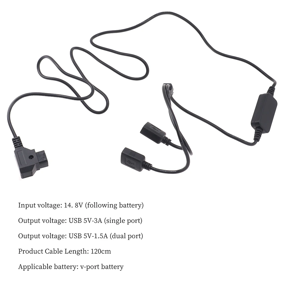 Fotga D-TAP camera Anton V-type battery power cable B-type port to 5V dual USB power cable Camera Fotografica Photography Camera