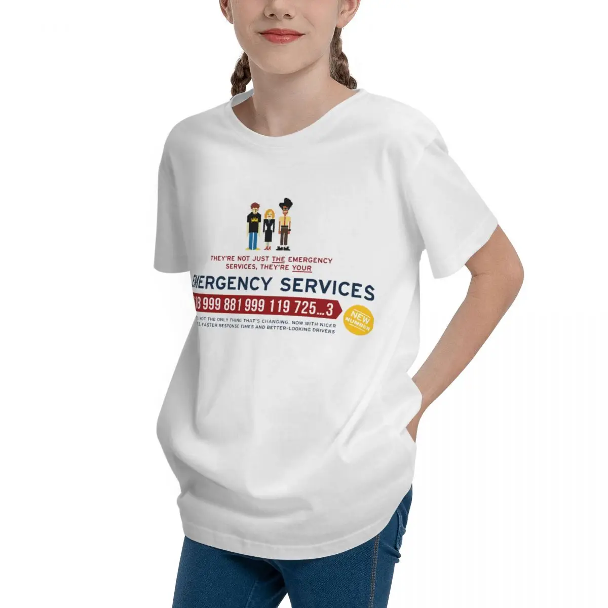 Adolescents IT Crowd Emergency Services Essential Basic Short Sleeve T-Shirt Joke Retro T-shirts Creative Top quality