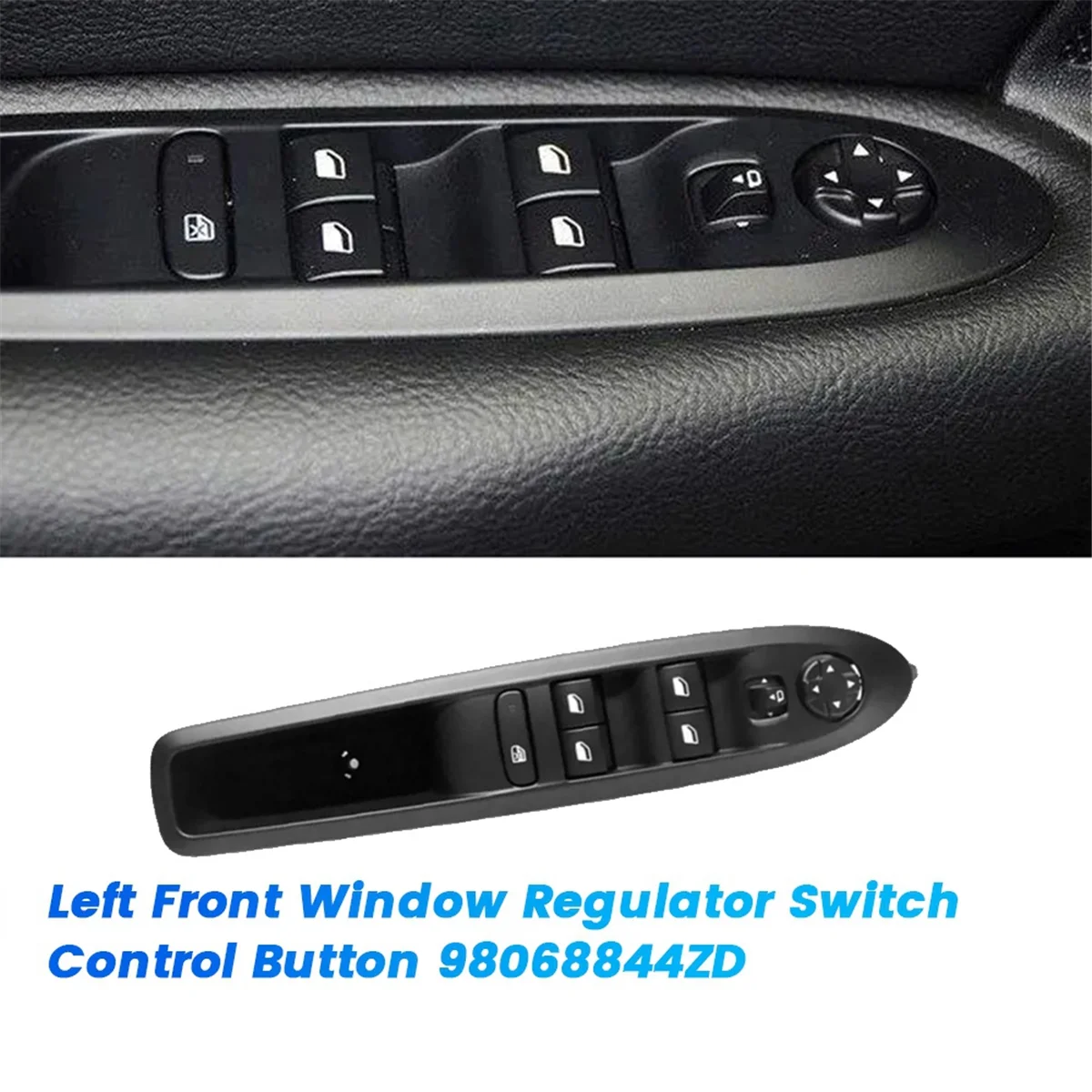 Left Power Window Regulator Switch Control Button 98068844ZD for C4L 2012-2016 LHD Master Window Lift Switch