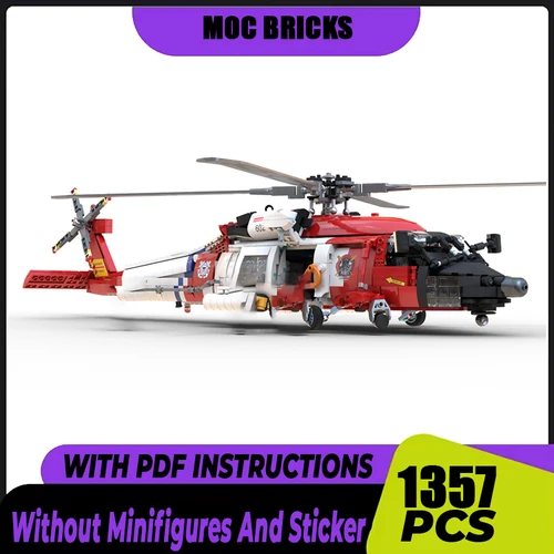밀리터리 시리즈 Moc 빌딩 블록 MH-60J, JayHawk 모델 기술 벽돌, DIY 조립 비행기 장난감