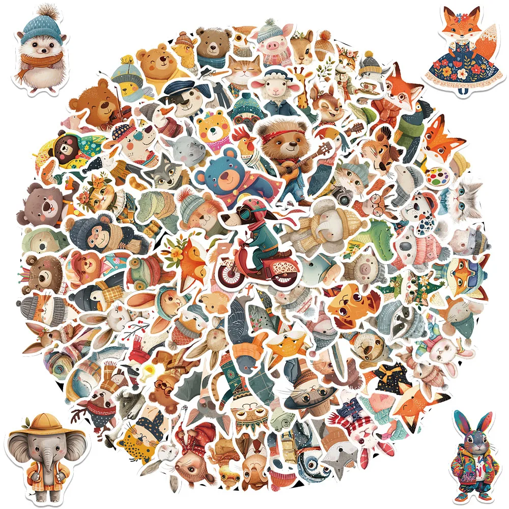 50/100pcs Cute Cartoon Fairy Tale Animals Stickers Decals For Laptop Water Bottle Luggage Notebook Vinyl Waterproof Graffiti