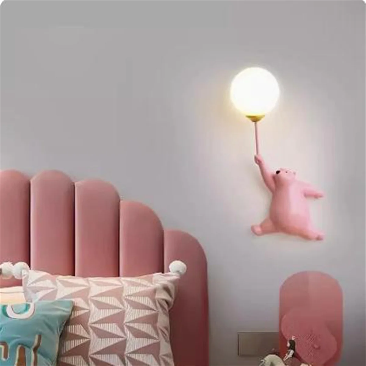 A97G الكرتون الدب LED الشمعدان ضوء الجدار الإضاءة امب Murale للعائلة موضوع فندق طفل الأطفال غرفة نوم مصابيح الحائط