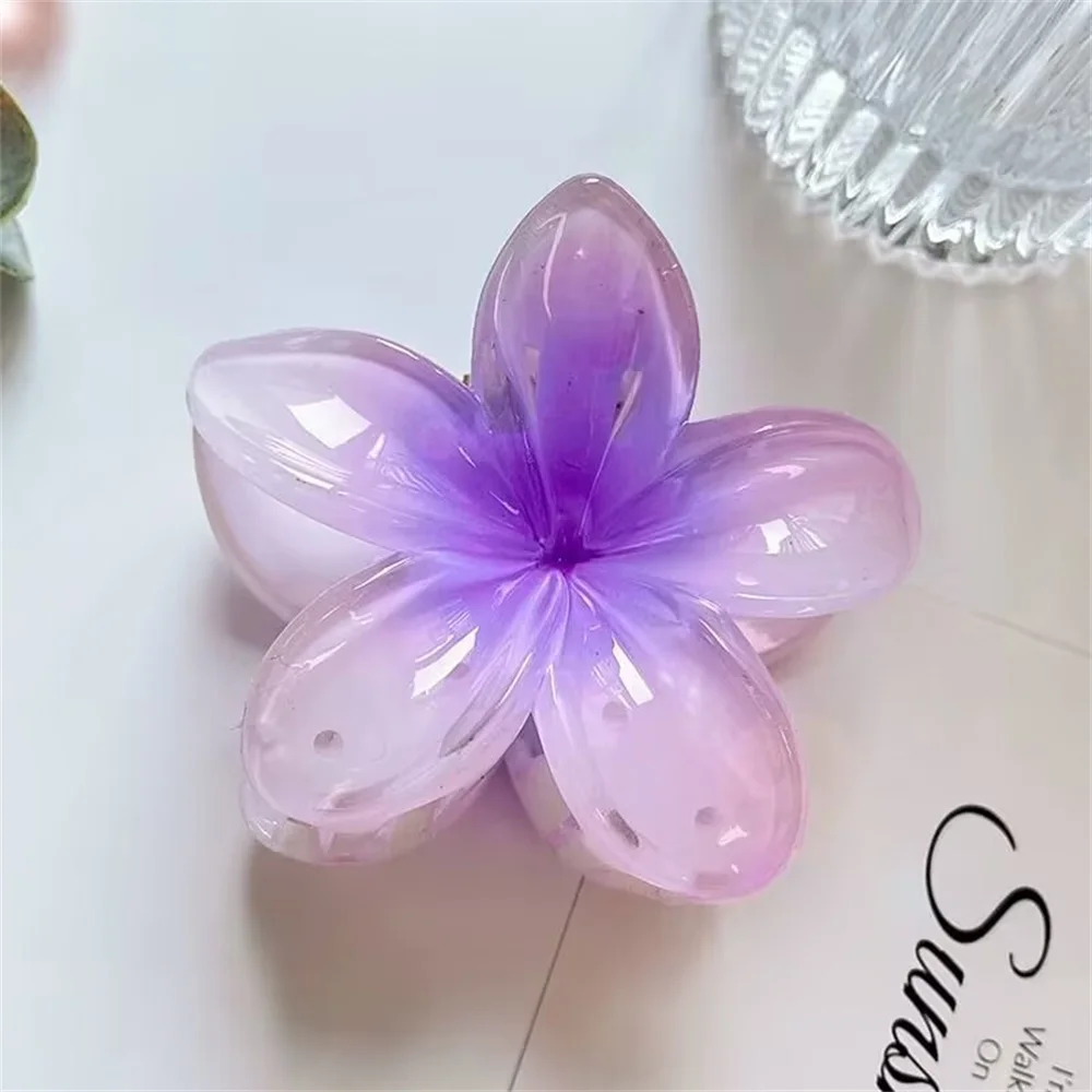 Flower Hair Clip Solid-color Plastic Hair Claws Small Clip Headwear Girl Women Hollowed Out Simple Hair Clip Hair Accessories